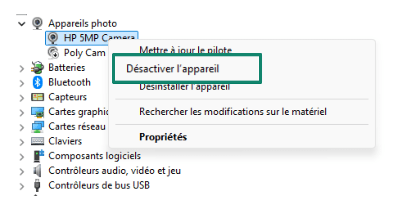 Disable Device Windows Fr