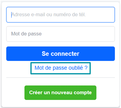 Facebook sign-in area with Forgot password? highlighted.