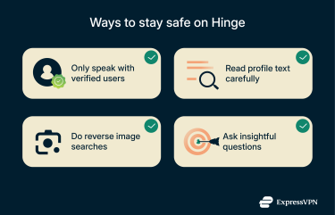 A list of tips for users to spot scammers on Hinge.