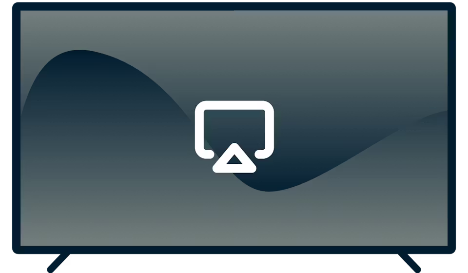 AirPlay-Logo auf einem Fernseher.