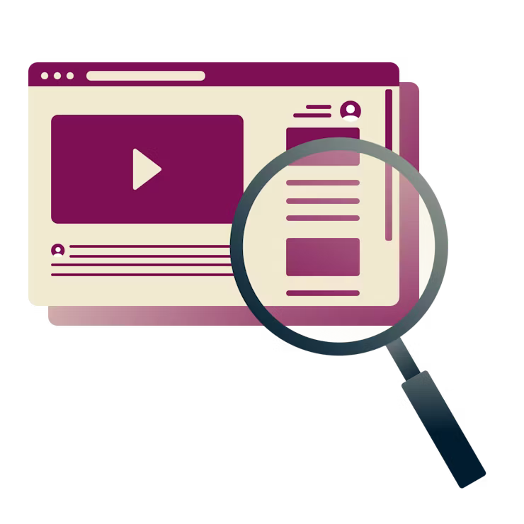 A magnifying glass takes a closer look at what's happening on the computer.