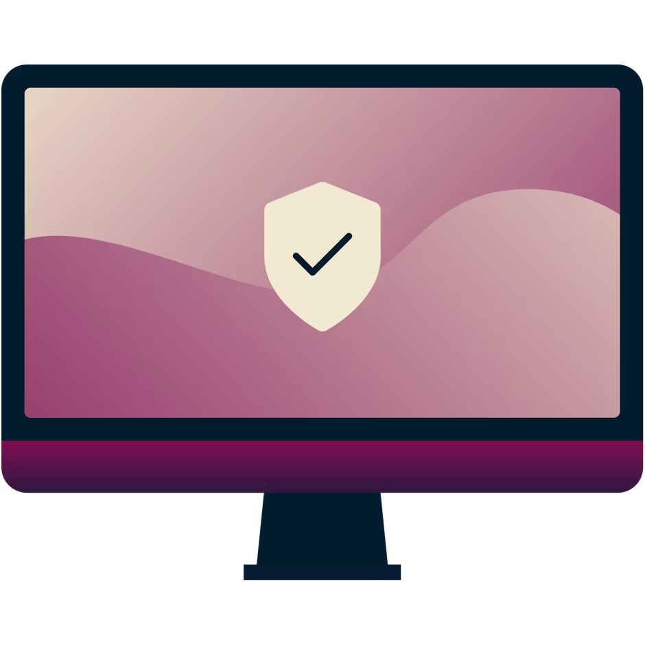 Vad är skillnaden mellan en proxy och en VPN? Datorskärm med en sköld med ett kryss på.