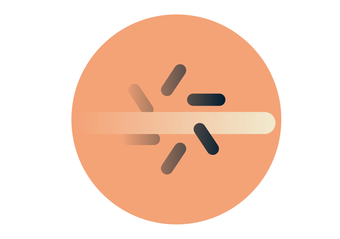Hurtig videoafspilningsknap med et hastighedsmåler.