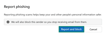 How to report and block phishing email senders in Outlook.