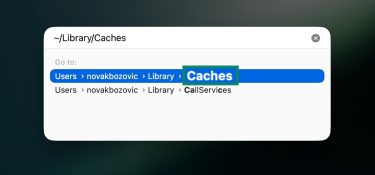 Typing ~/Library/Caches into macOS Go to Folder to find Caches.