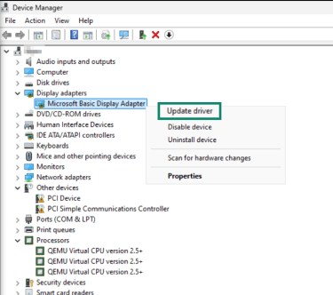 Installing drivers from the manufacturer to update drivers manually in the Windows Device Manager.