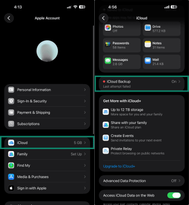 How to check available iCloud backups on iPhone.