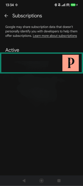 Select the Plenty of Fish entry from the active Google Play subscriptions list.