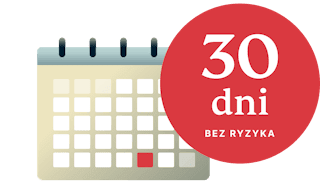 Ilustracja kalendarza z 30-dniową plakietką bez ryzyka